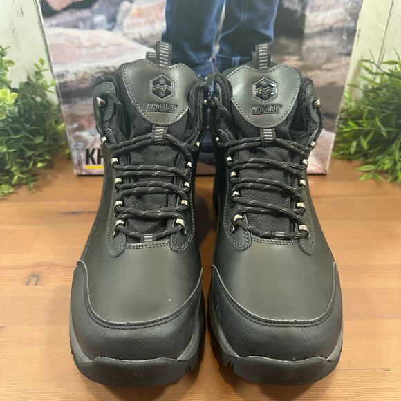 Khombu Men's Summit Black Leather Hiking Boots Size 12 - Picture 3 of 10